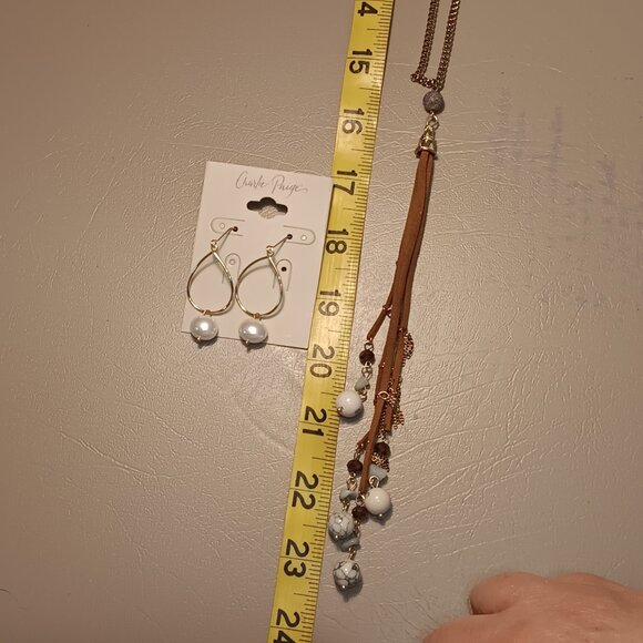 Charlie Paige Euro Collection NWT jewelry lot tassel necklace & drop earrings - Picture 11 of 12